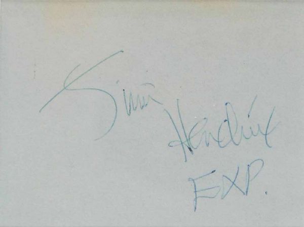 Jimi Hendrix Signed 3" x 4" Album Page w/ Rare "Exp" Insription (PSA/DNA)