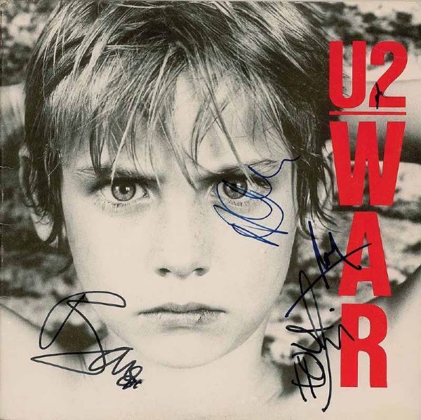 U2 Rare Group Signed "War" Album w/ Bono, Edge, Clayton & Mullen Jr. (PSA/DNA)