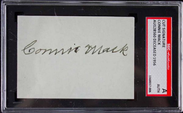 Connie Mack Near-Mint Signed 3" x 5" Index Card (PSA/JSA Guaranteed)
