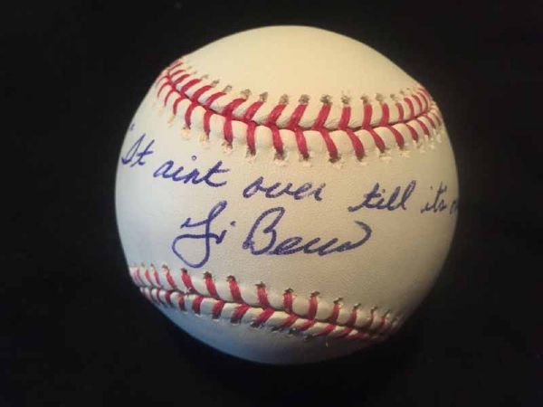 Yogi Berra Signed OML Baseball w/ "It Aint Over Till Its Over" (JSA)
