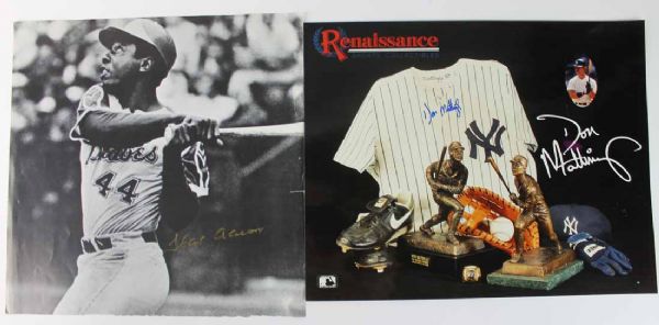 Lot of Ten (10) Misc Signed Sports Items w/ Aaron, Musial, Cousey & Others (PSA/JSA Guaranteed)