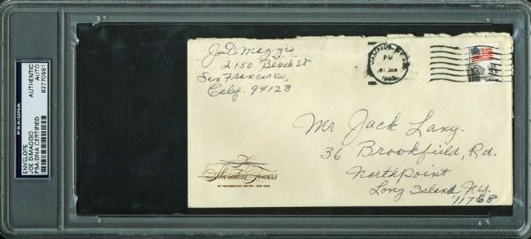 Joe DiMaggio Signed 4" x 7.5" Envelope (PSA/DNA Encapsulated)
