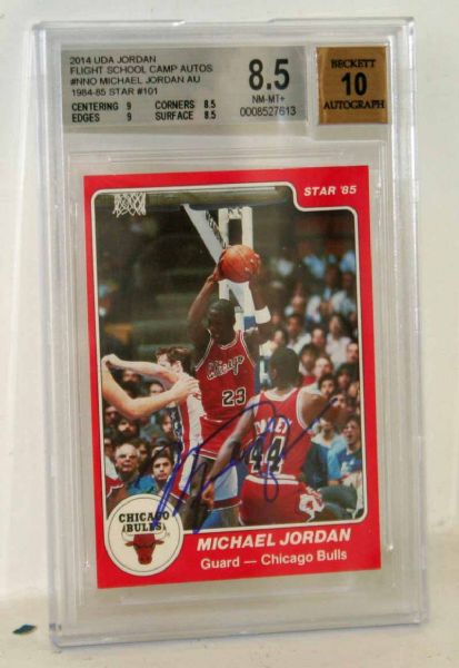 Michael Jordan Ultra Rare Signed 1985 Star Rookie Card #101 - BGS Graded 8.5 with Beckett 10 Autograph! (UDA)