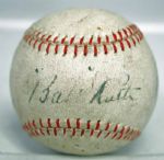 c.1926 Babe Ruth Single Signed Junior Professional 3/4 Scale Baseball (PSA/DNA)