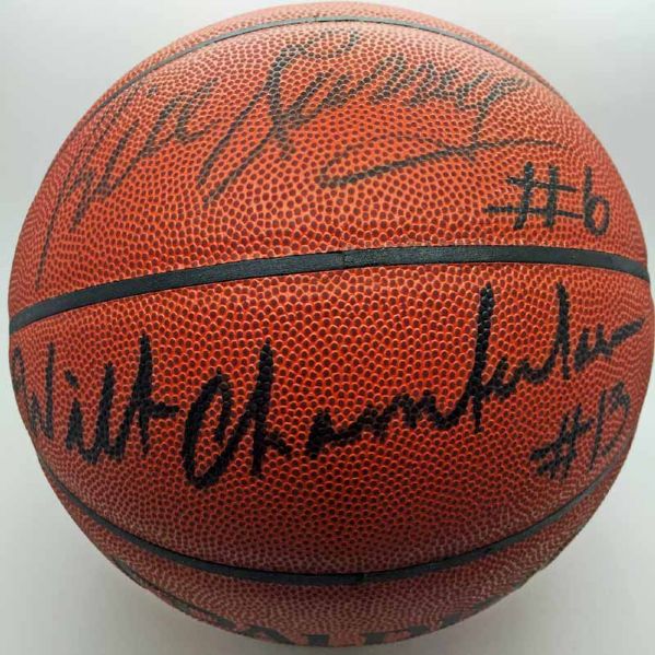 Wilt Chamberlain & Bill Russell Dual Signed NBA Leather Game Model Basketball (PSA/JSA Guaranteed)