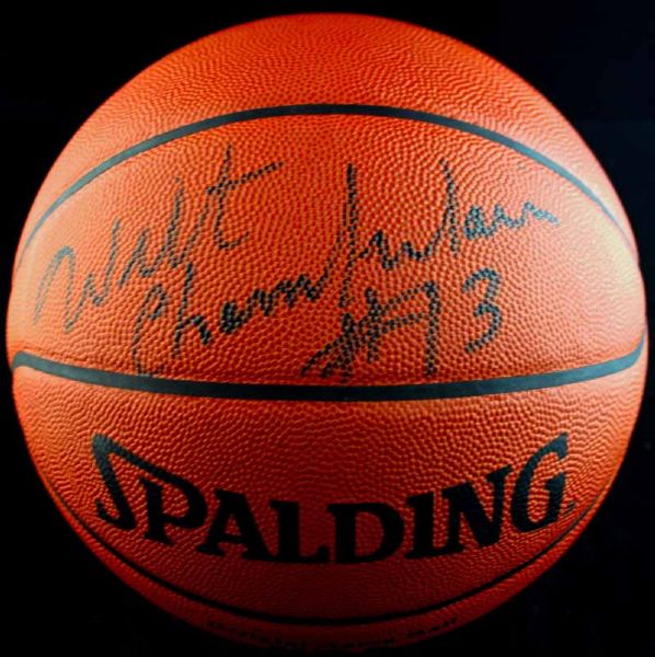 Wilt Chamberlain Signed Official Leather NBA Basketball (JSA)