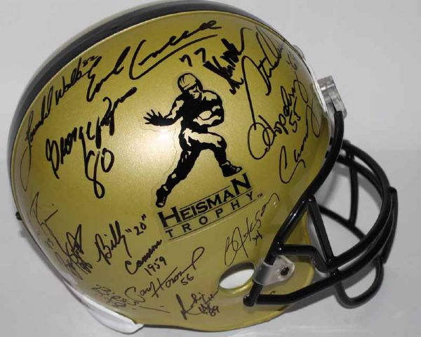 Heisman Trophy Winners Signed Full Size Helmet w/ Campbell, Hornung, Sanders & Others (PSA/JSA Guranteed)