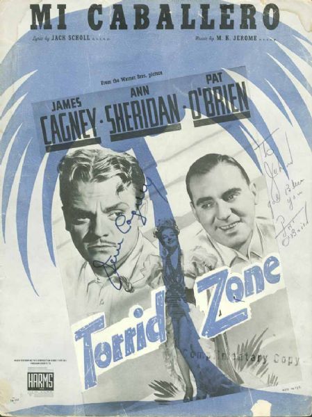 James Cagney & Pat OBrien Dual Signed "Torrid Zone" Program (JSA Guaranteed)