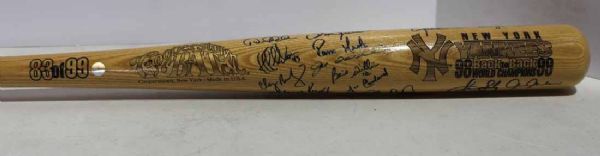 1998/99 New York Yankees Team-Signed "Back-to-Back" Baseball Bat (JSA)