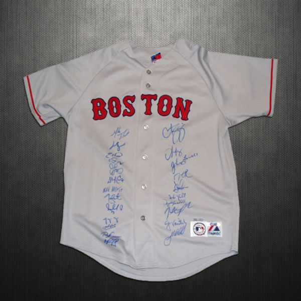 2007 WS Champion Boston Red Sox Team-Signed Jersey w/ 23 Signatures! (Steiner)