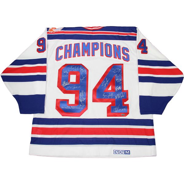 1994 Stanley Cup Champion New York Rangers Team-Signed Jersey w/ 19 Signatures (Steiner)