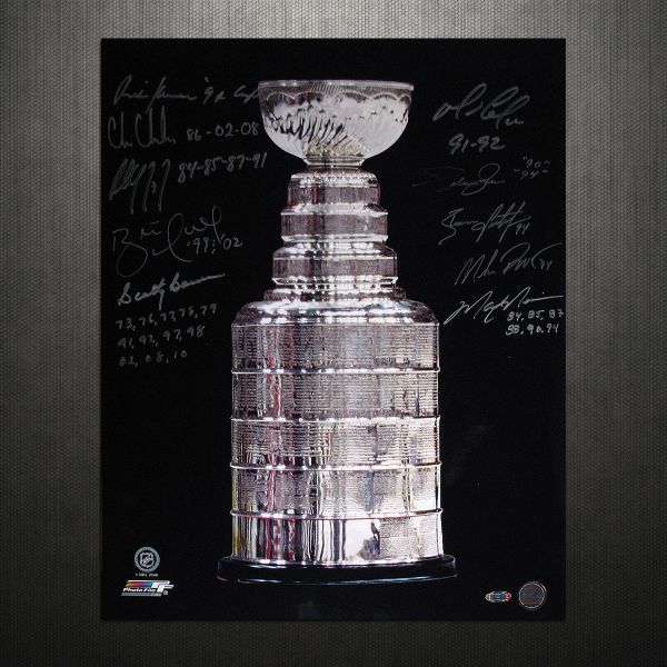 Stanley Cup Winners Multi-Signed 16" x 20" Photo w/ Messier, Lemiuex & Others (Steiner)