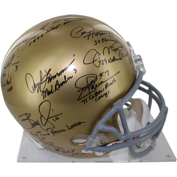 Notre Dame QB Legends Multi-Signed Helmet w/ Montana, Hornung, Theismann & Others (Steiner)