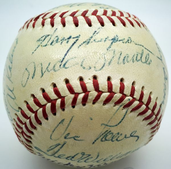 1956 A.L All Stars Team Signed OAL Baseball w/ Mantle, Williams & Fox! (PSA/JSA Guaranteed)