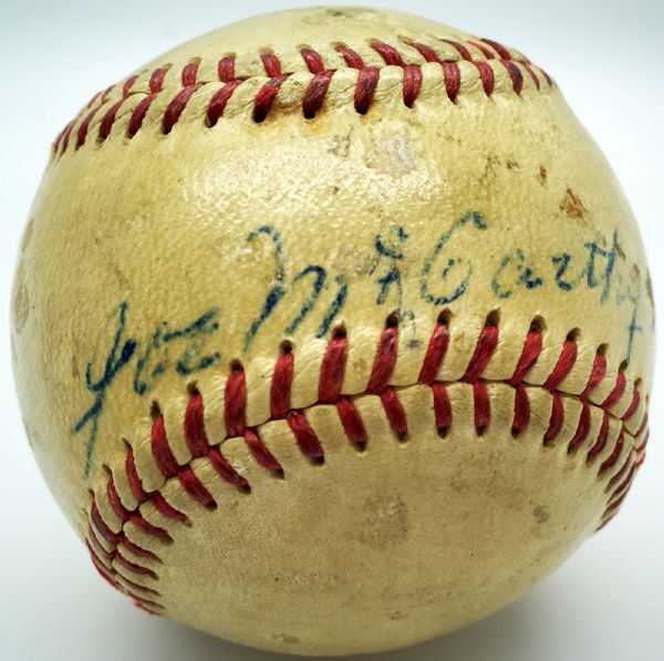 Joe McCarthy Single Signed OAL Baseball (JSA)