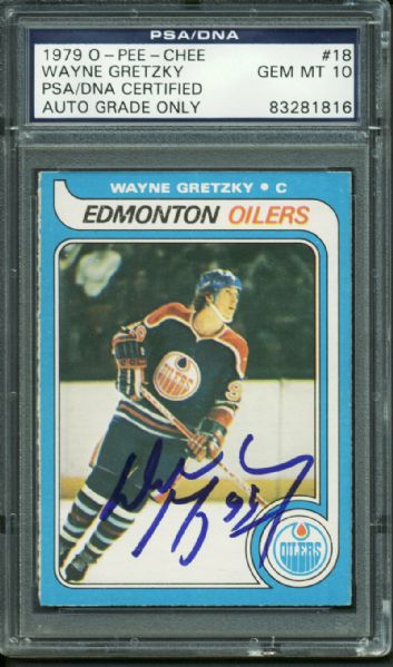 Wayne Gretzky Signed 1979 O-Pee-Chee Rookie Card PSA/DNA Graded GEM MINT 10