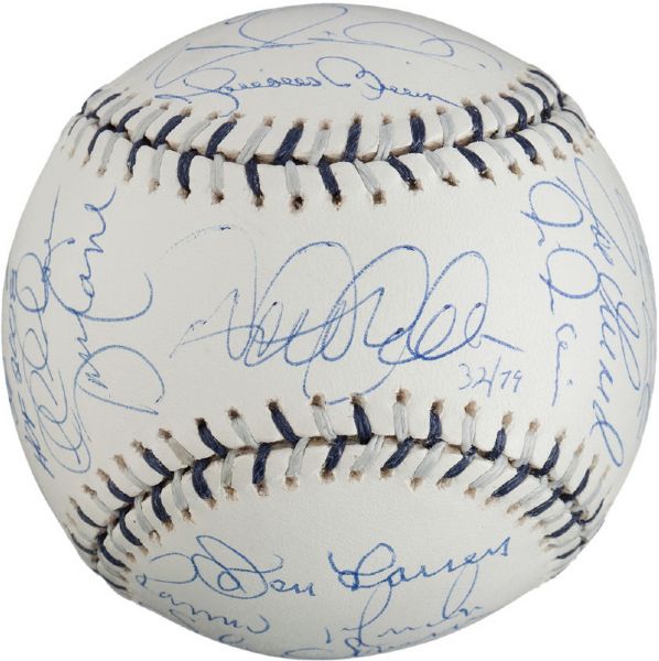 Yankees Legends Signed Limited Edition OML Baseball w/ Jeter, Rivera, Larsen & Others (Steiner Sports)