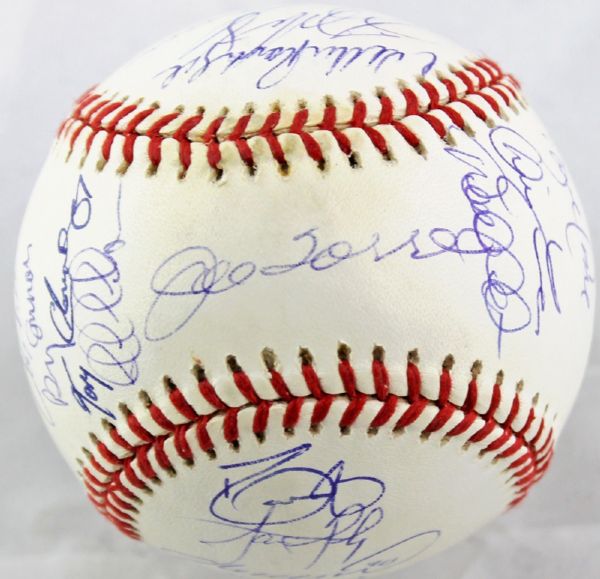 2000 WS Champion Yankees Team-Signed Official Major League World Series Baseball w/ 29 Signatures (PSA/DNA)