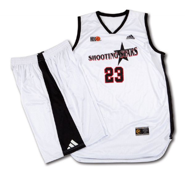 LeBron James Game Used High School Era NEO Shooting Stars Complete Uniform (Mears)