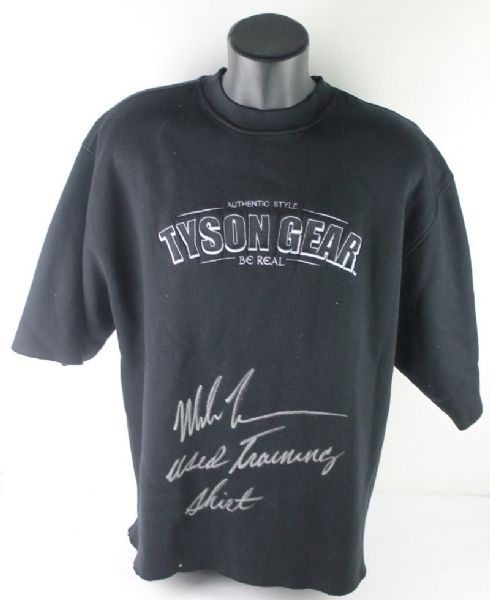 Mike Tyson Signed & Training Used Sweatshirt w/ "Used Training Shirt!" Inscription (PSA/DNA)