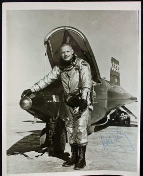 Neil Armstrong ULTRA-RARE Signed X-15 Original NASA Press Photo (JSA)