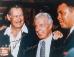 Muhammad Ali, Joe DiMaggio & Ted Williams ULTRA-RARE Signed 16" x 20" Photo (JSA)