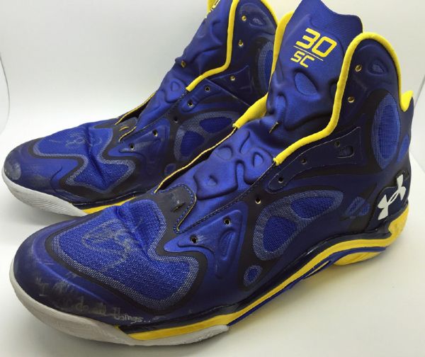 2015 NBA Champion & MVP Steph Curry Game Used & Signed 2013 Sneakers w/ Photo Match! (Meigray & Curry)