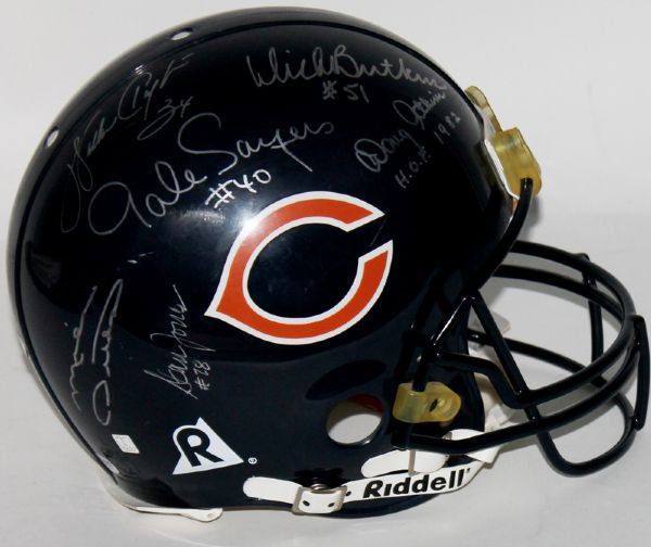 Bears Legends Multi-Signed PRO LINE Helmet w/ Payton, Ditka, Sayers, Butkis & Others! (PSA/JSA Guaranteed)