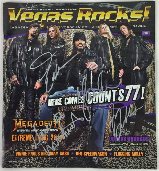 Megadeth Group Signed April 2014 Vegas Rocks Magazine (PSA/JSA Guaranteed)