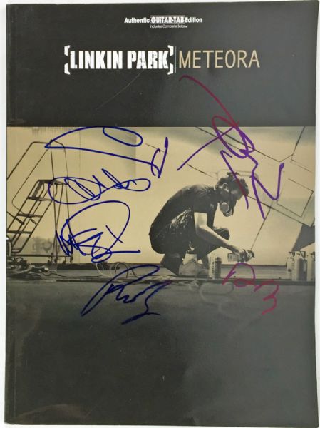Linkin Park Group Signed Meteora Guitar Tablature Book (6 Sigs)(PSA/JSA Guaranteed)