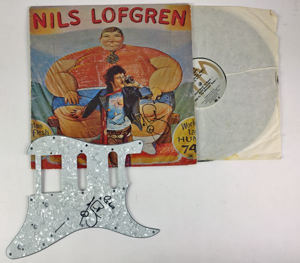Nils Lofgren Signed Pickguard and Signed Self-Titled Album (PSA/JSA Guaranteed)
