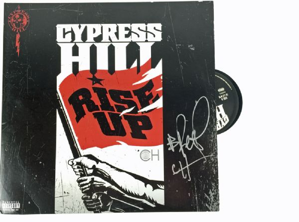 Cypress Hill: B-Real Signed "Rise Up" Record Album & B-Real + Sendog Signed Strat Style Pickguard (PSA/JSA Guaranteed)