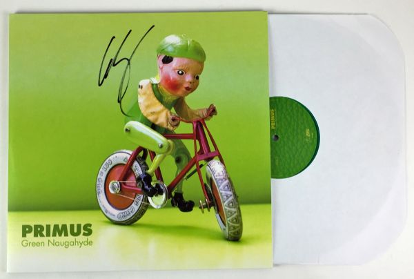 Primus: Les Claypool Signed "Green Naugahyde" Record Album (PSA/JSA Guaranteed)