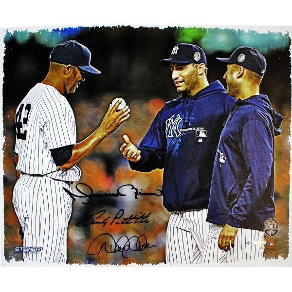 Yankee Greats Multi-Signed 20" x 24" Canvas w/ Rivera, Pettitte & Jeter (Steiner Sports)