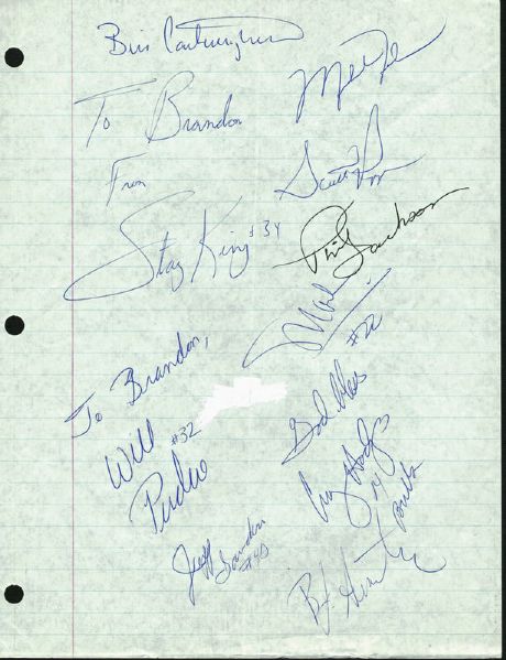1989-90 Chicago Bulls Team Signed Sheet w/ Jordan, Pippen, Jackson, etc. (PSA/DNA)