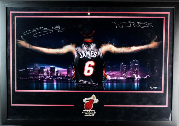 LeBron James Signed 36" x 28" Limited Edition (23/100) Color Photo w/ Rare "Witness" Inscription! (Upper Deck)