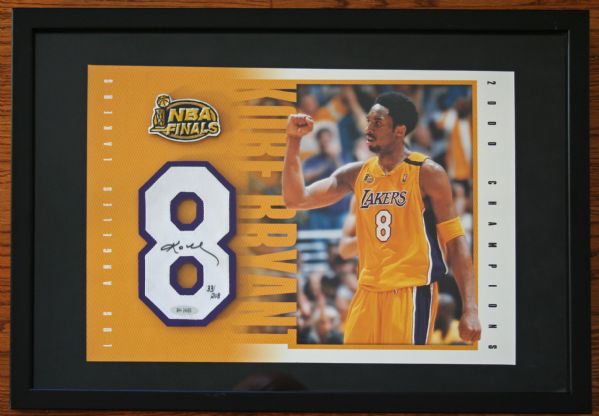 Kobe Bryant Signed 2000 NBA Finals Commemorative Jersey Number Display (UDA)