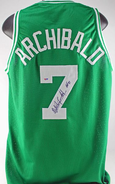 Nate "Tiny" Archibald Signed Celtics Jersey w/ "HOF 91" Inscription (PSA/DNA)