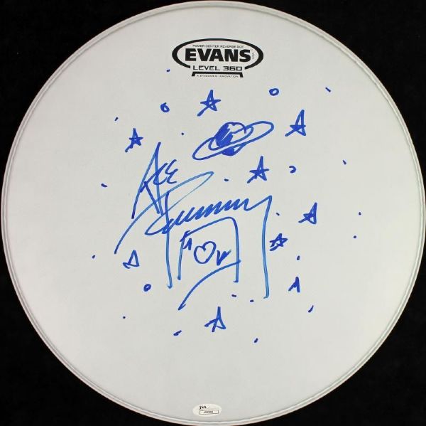 KISS: Ace Frehley Signed Drumhead with Unique Space Sketch (JSA)