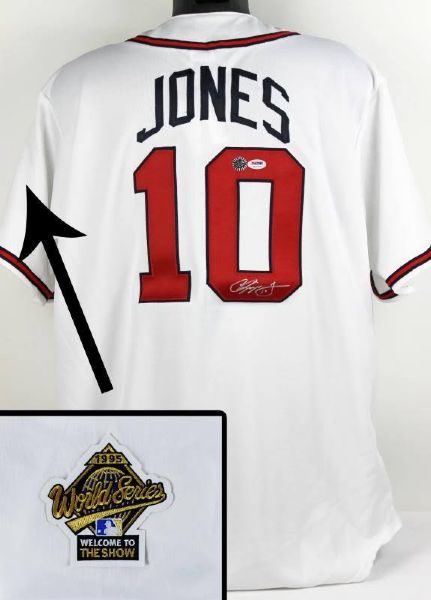 Chipper Jones Signed Atlanta Braves Jersey with 1995 World Series Patch (PSA/DNA)