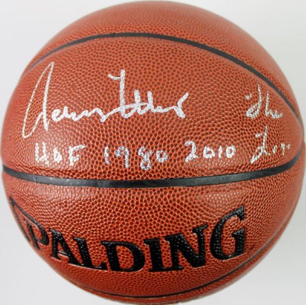 Jerry West Signed & Inscribed I/O Spalding Basketball (PSA/DNA)