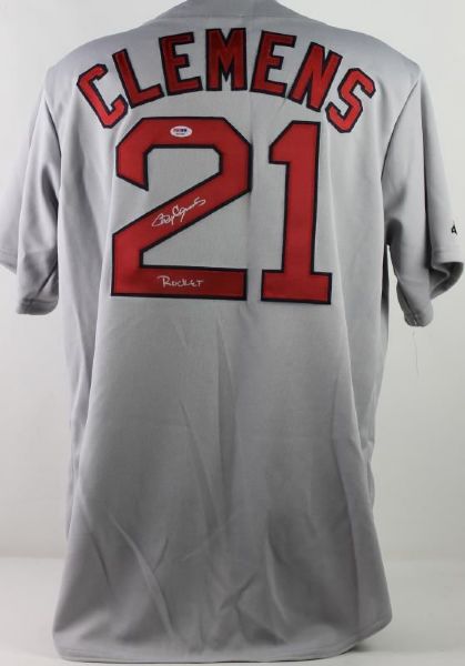 Roger Clemens Signed Red Sox Majestic Jersey w/ Rare "Rocket" Inscription (PSA/DNA)