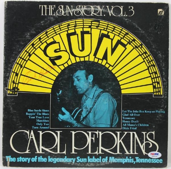 Carl Perkins Signed "The Sun Story Vol. 3" Album (PSA/DNA)
