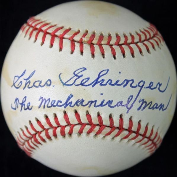 Chas Gehringer Signed OAL Baseball w/ Rare "The Mechanical Man" Inscription (PSA/DNA)
