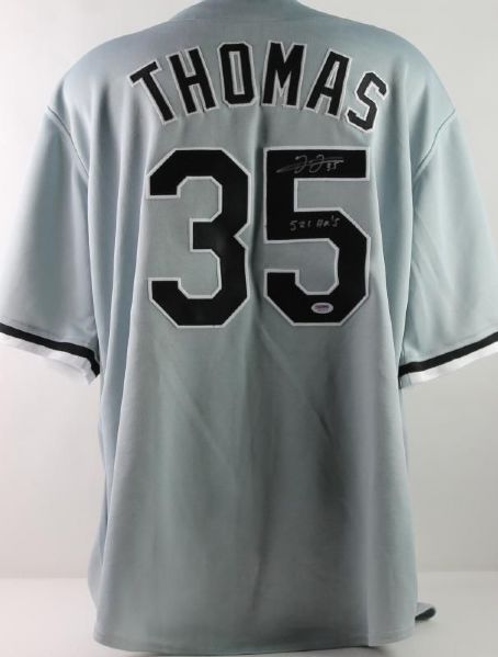 Frank Thomas Signed "521 HRs" White Sox Jersey (PSA/DNA & TriStar)