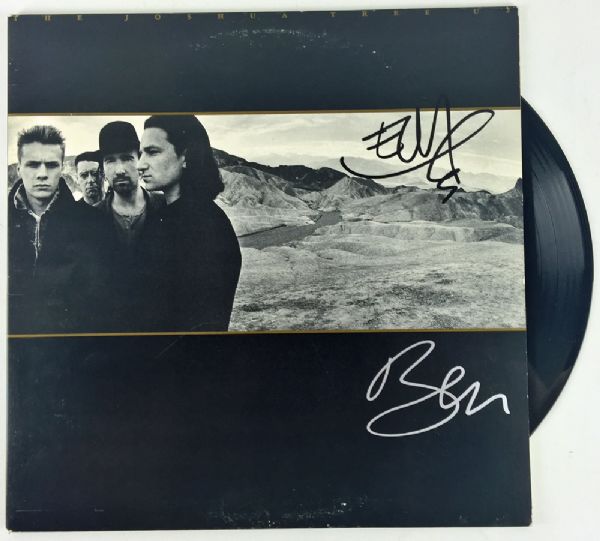 U2: Bono & The Edge In-Person Signed "Joshua Tree" Record Album (PSA/JSA Guaranteed)