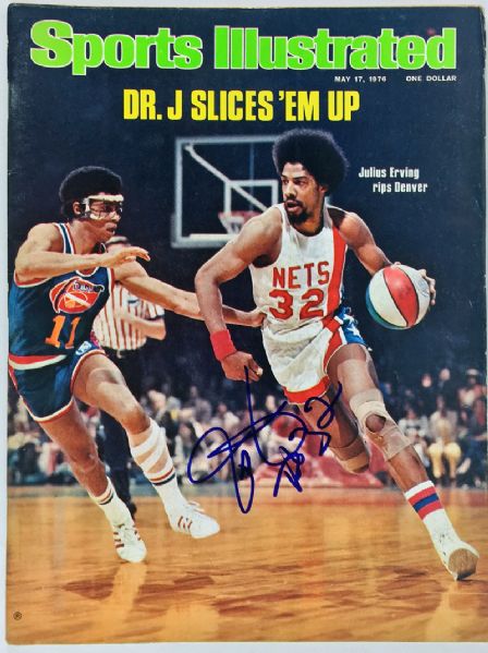 Julius Erving Signed May 1976 Sports Illustrated Magazine (PSA/JSA Guaranteed)