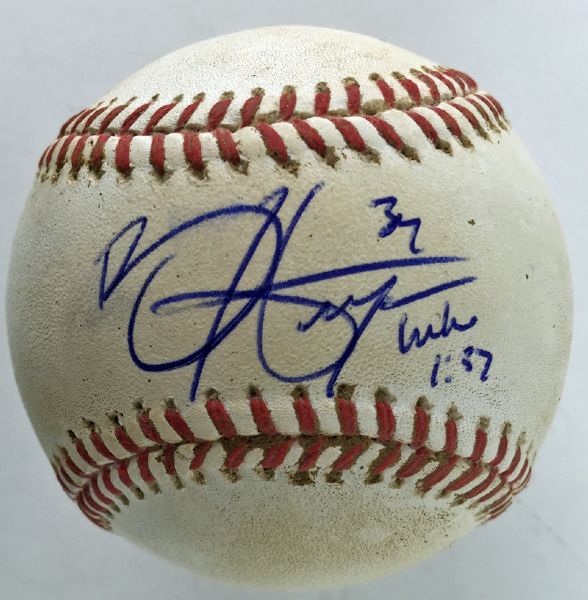Bryce Harper Signed & Game Used OML Baseball :: 8/12/14 :: Hit as Ground Out by Harper! (MLB Hologram & JSA COA)