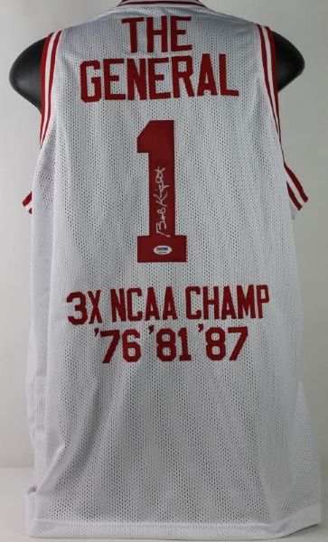 Bob Knight Signed Indian Hoosiers Embroidered Stat Jersey (PSA/DNA)