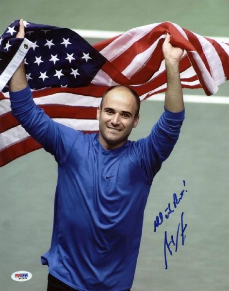 Andre Agassi Signed 11" x 14" Color Photo (PSA/DNA)